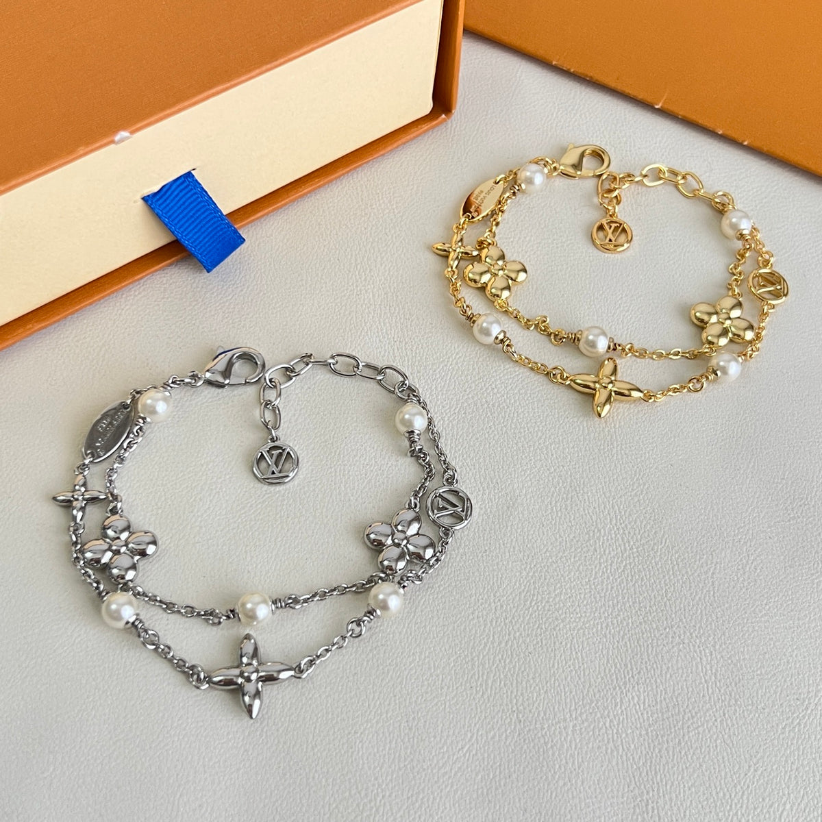 Geometric Emblem Bracelet in Polished Metal-Tone – Design 023 front product view