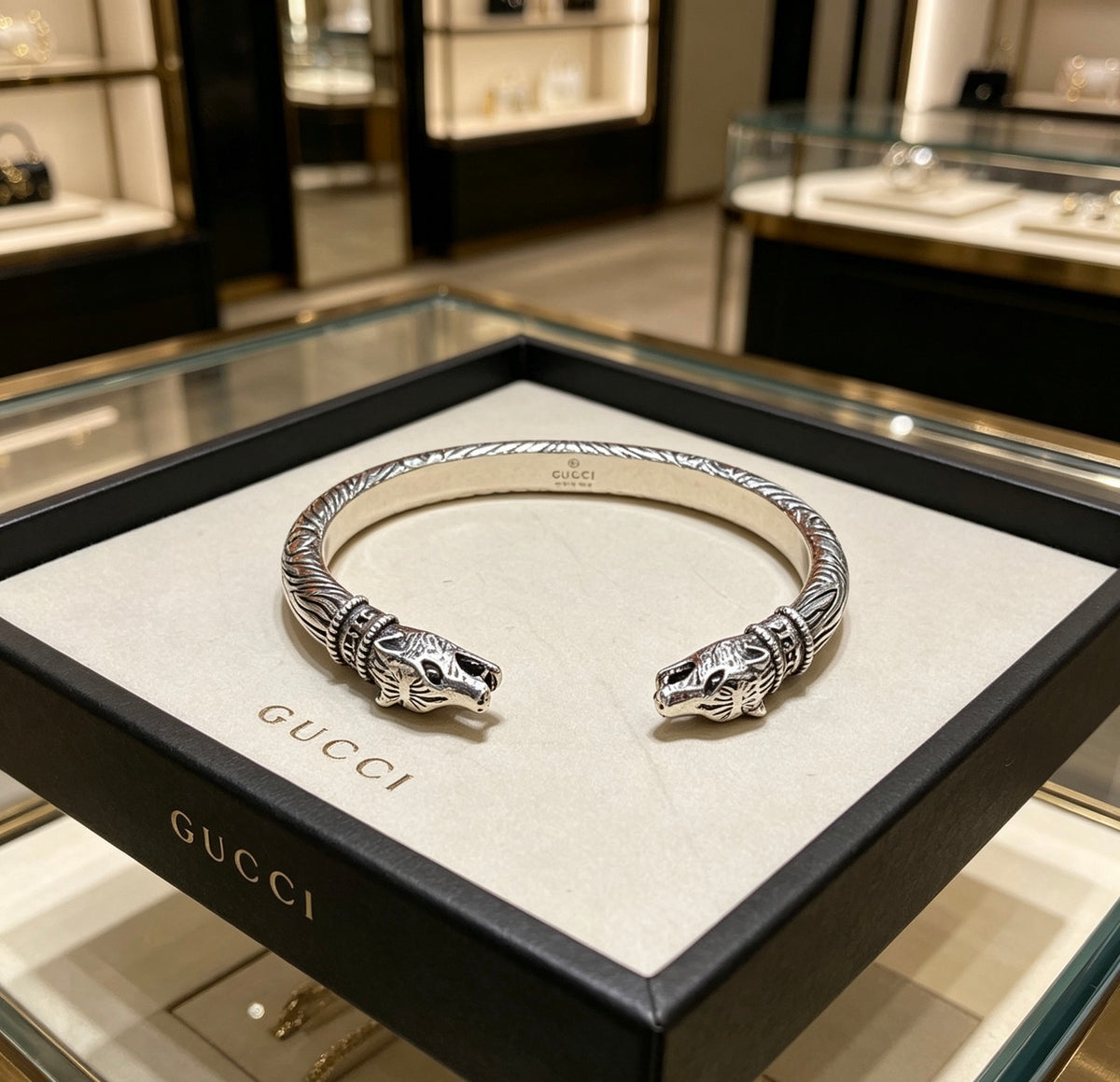 Double-G Emblem Bangle in Polished Metal-Tone – Design 030 main product view