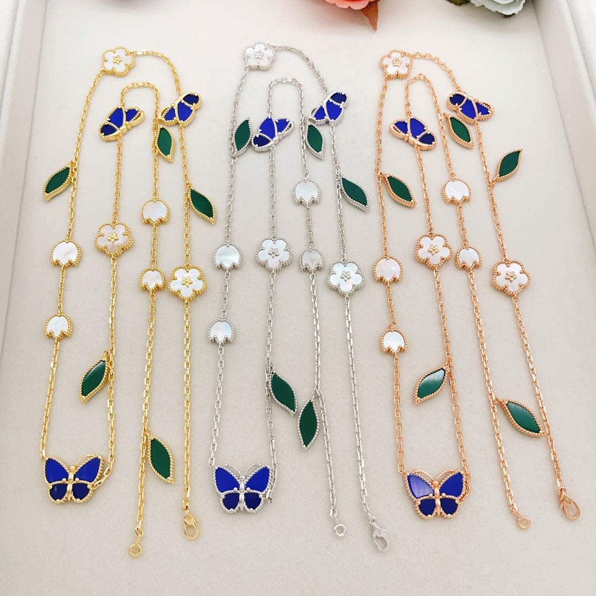Butterfly Pendant Necklace in Polished Metal-Tone – Design 03 styled product view