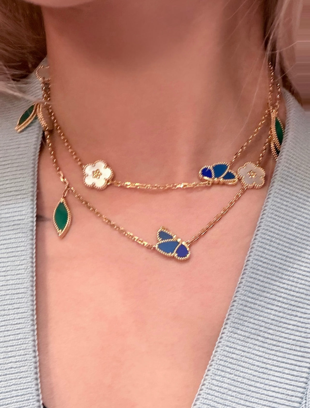 Butterfly Pendant Necklace in Polished Metal-Tone – Design 02 styled product view