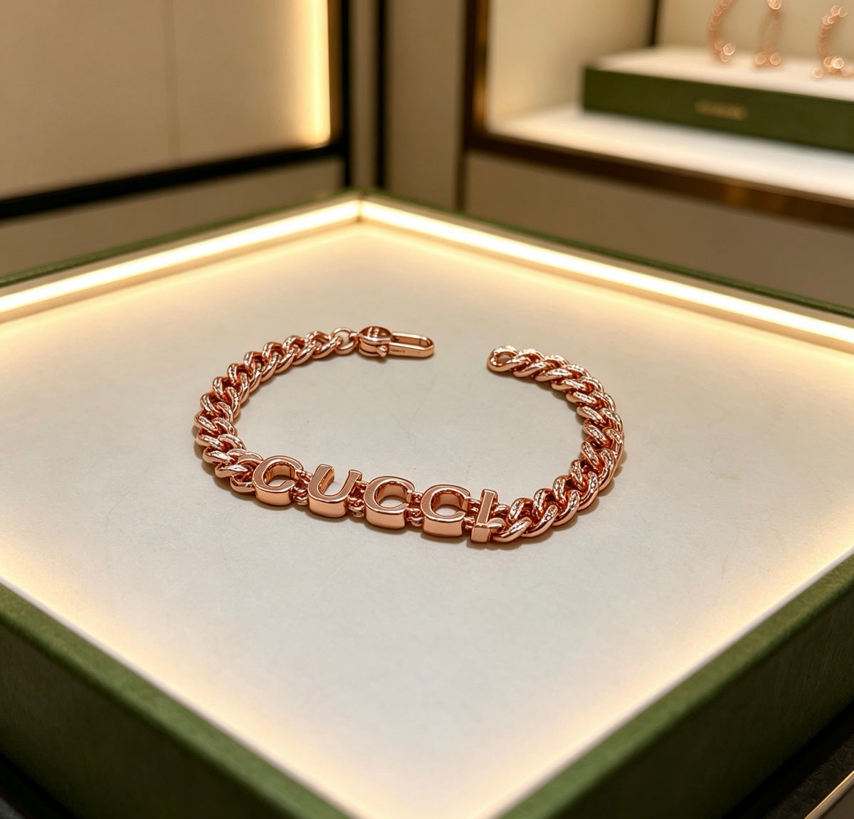 Geometric Emblem Bracelet in Polished Metal-Tone – Design 039 detail view