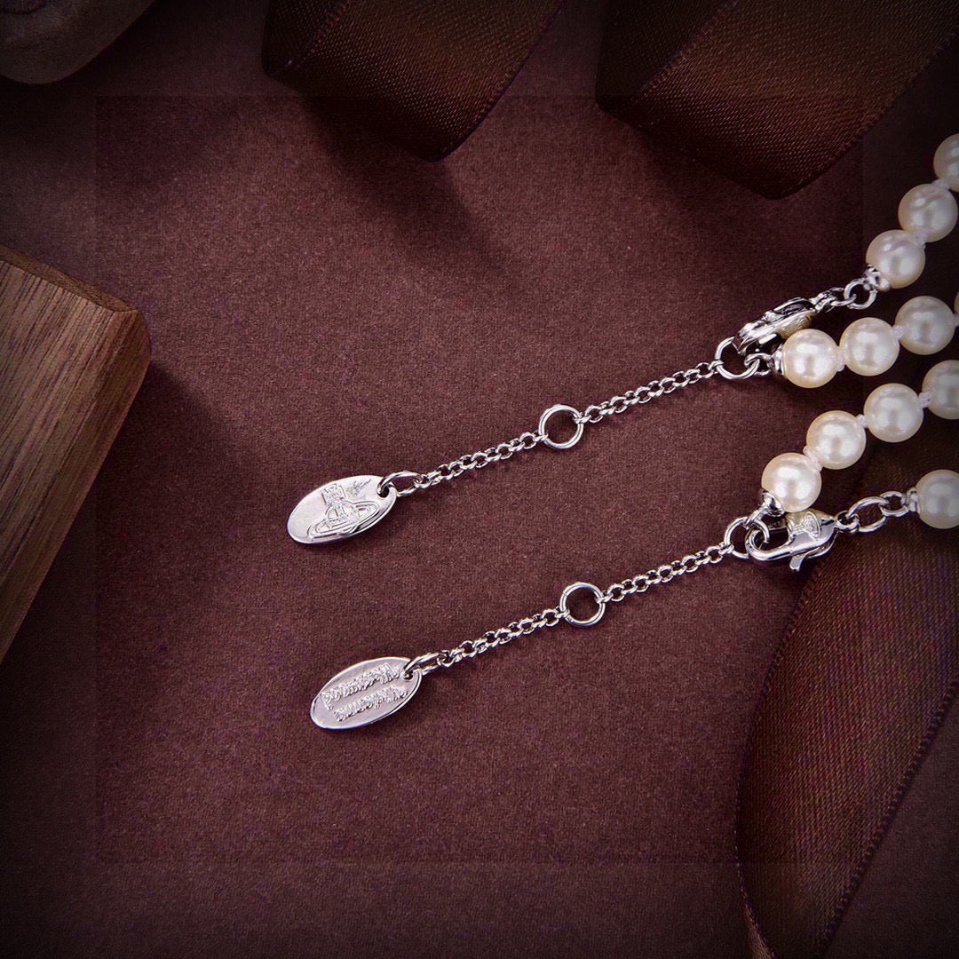 Orb Bracelet in Polished Metal-Tone – Pearl Detail – Design 006 side detail