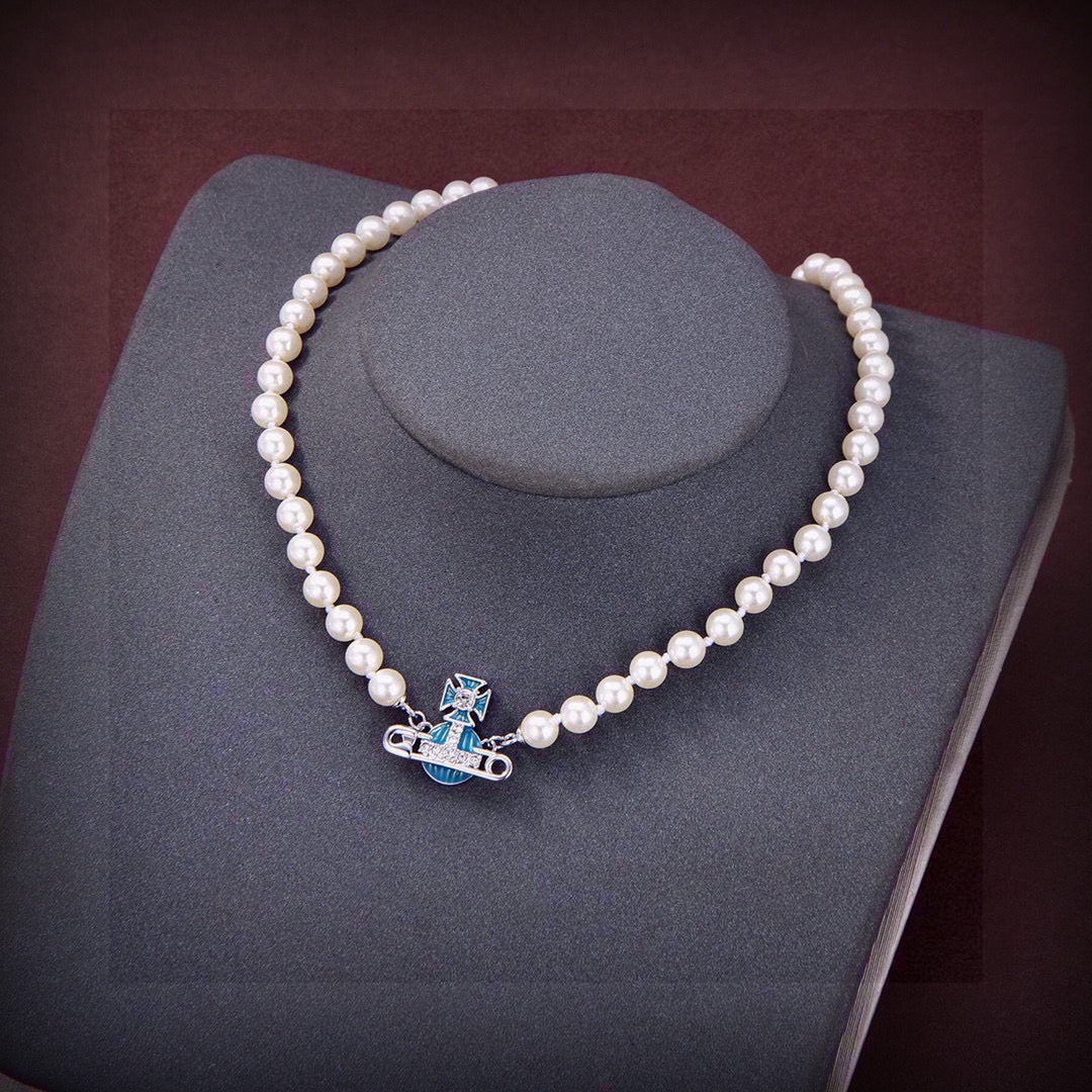 Orb Bracelet in Polished Metal-Tone – Pearl Detail – Design 007 main product view