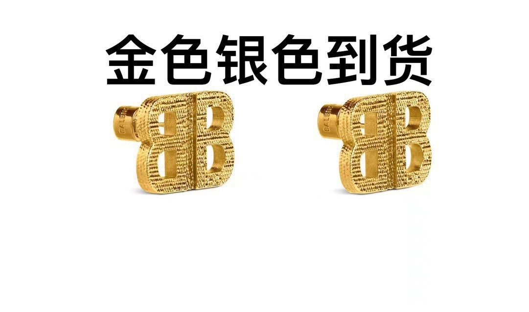 Geometric Emblem Stud Earrings in Gold-Tone – Design 010 front product view