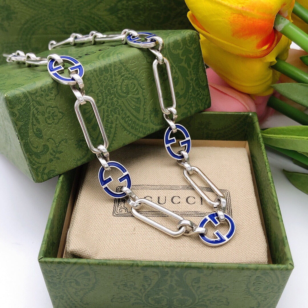 Geometric Emblem Pendant Necklace in Polished Metal-Tone – Design 006 detail view