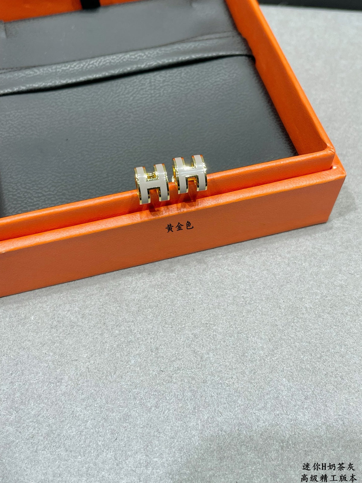 Horse Stud Earrings in Polished Metal-Tone side detail