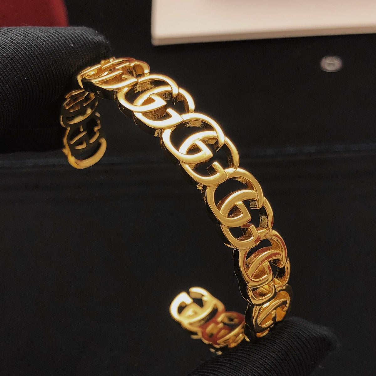 Geometric Emblem Bangle in Gold-Tone – Design 002 main product view