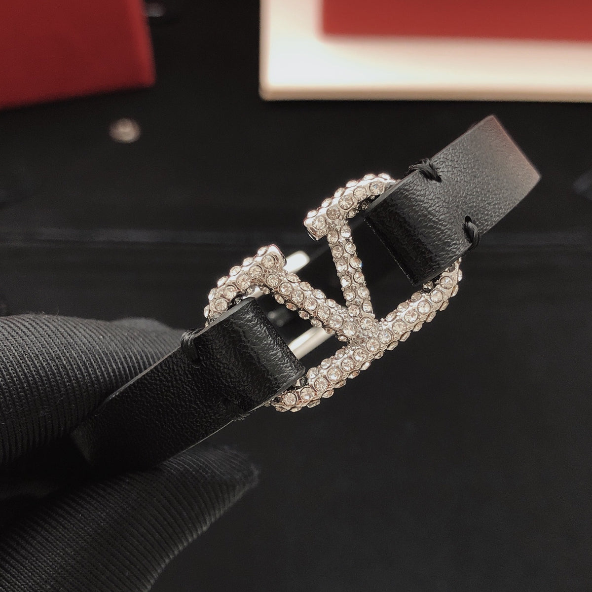 Signature Emblem Bracelet in Gold-Tone – Black detail view