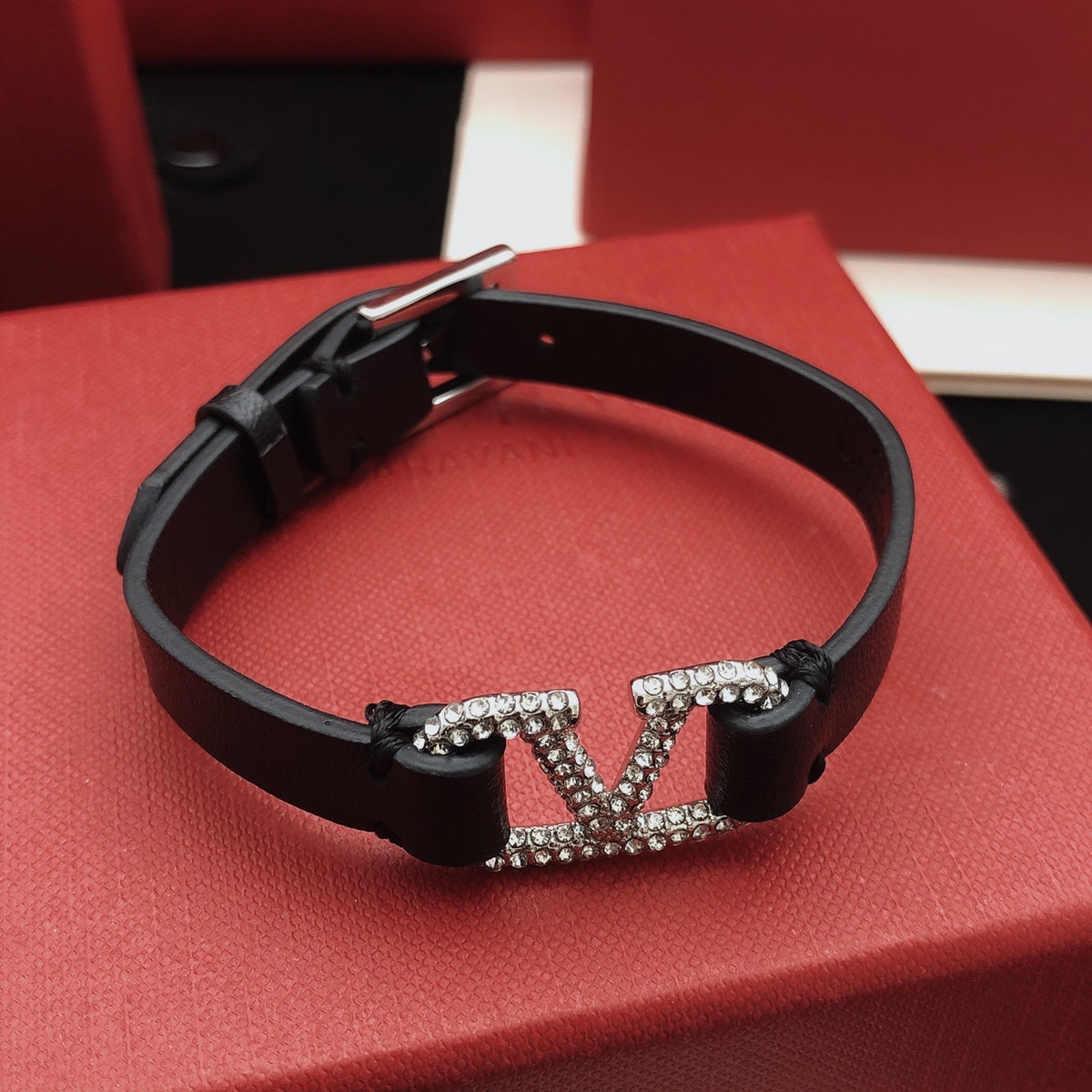 Signature Emblem Bracelet in Gold-Tone – Black styled detail