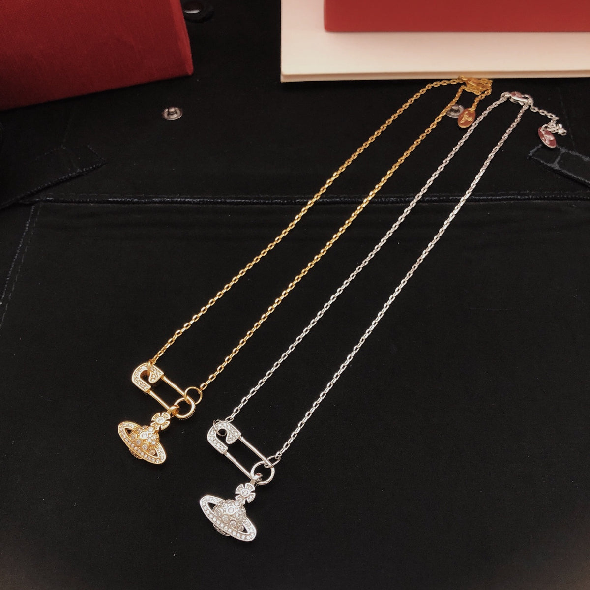 Orb Pendant Necklace in Polished Metal-Tone – Design 055 styled product view
