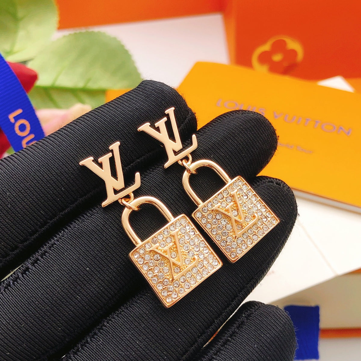 Lock Stud Earrings in Rose-Gold-Tone – Rose Gold Detail main product view