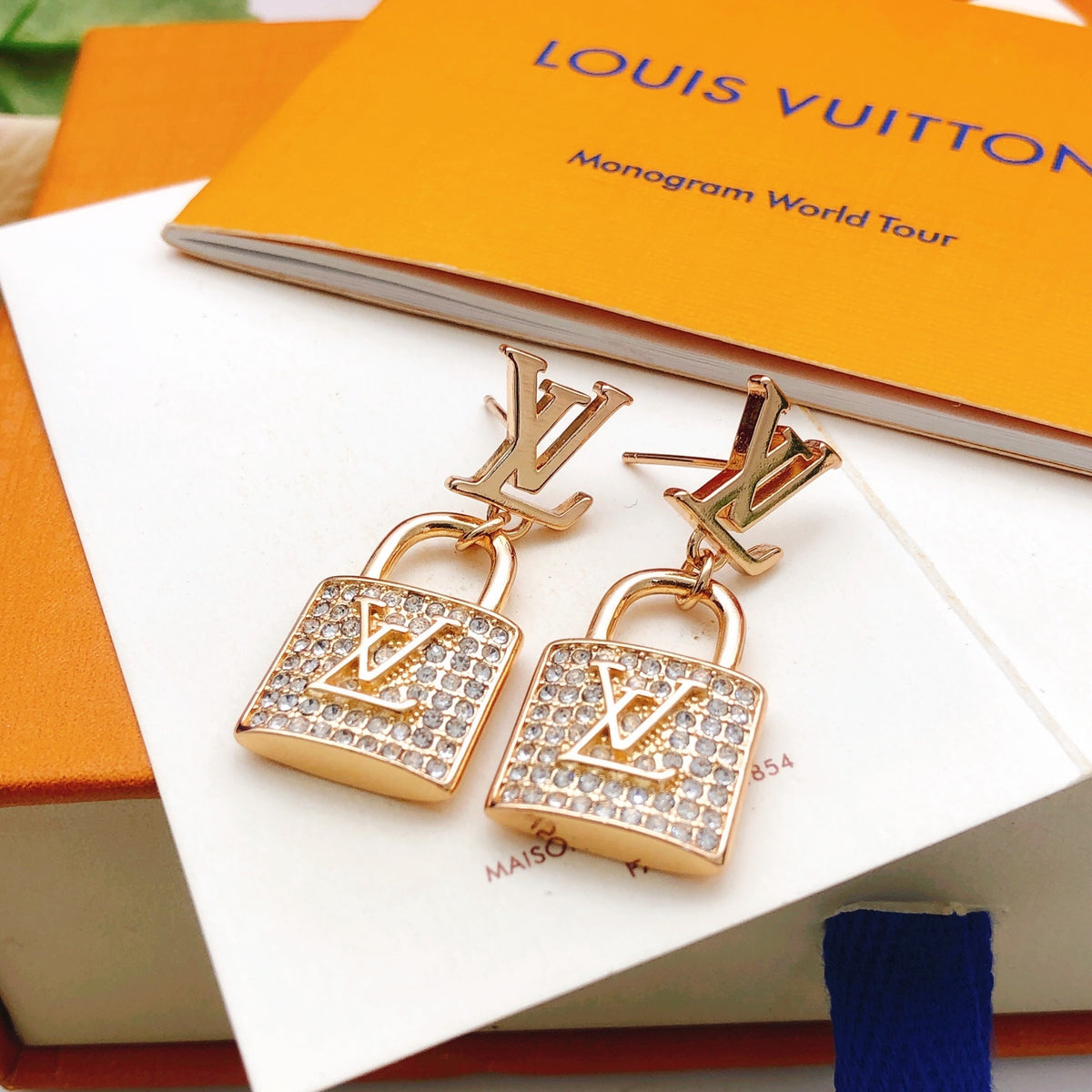 Lock Stud Earrings in Rose-Gold-Tone – Rose Gold Detail front product view