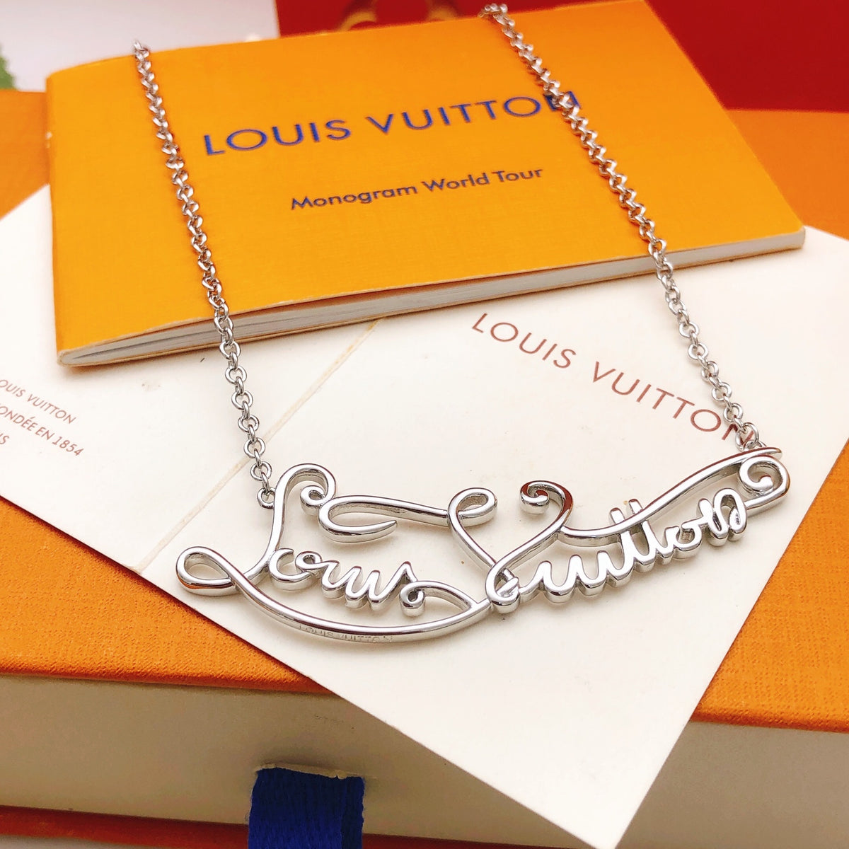 Letter Emblem Pendant Necklace in Gold-Tone – Design 007 main product view