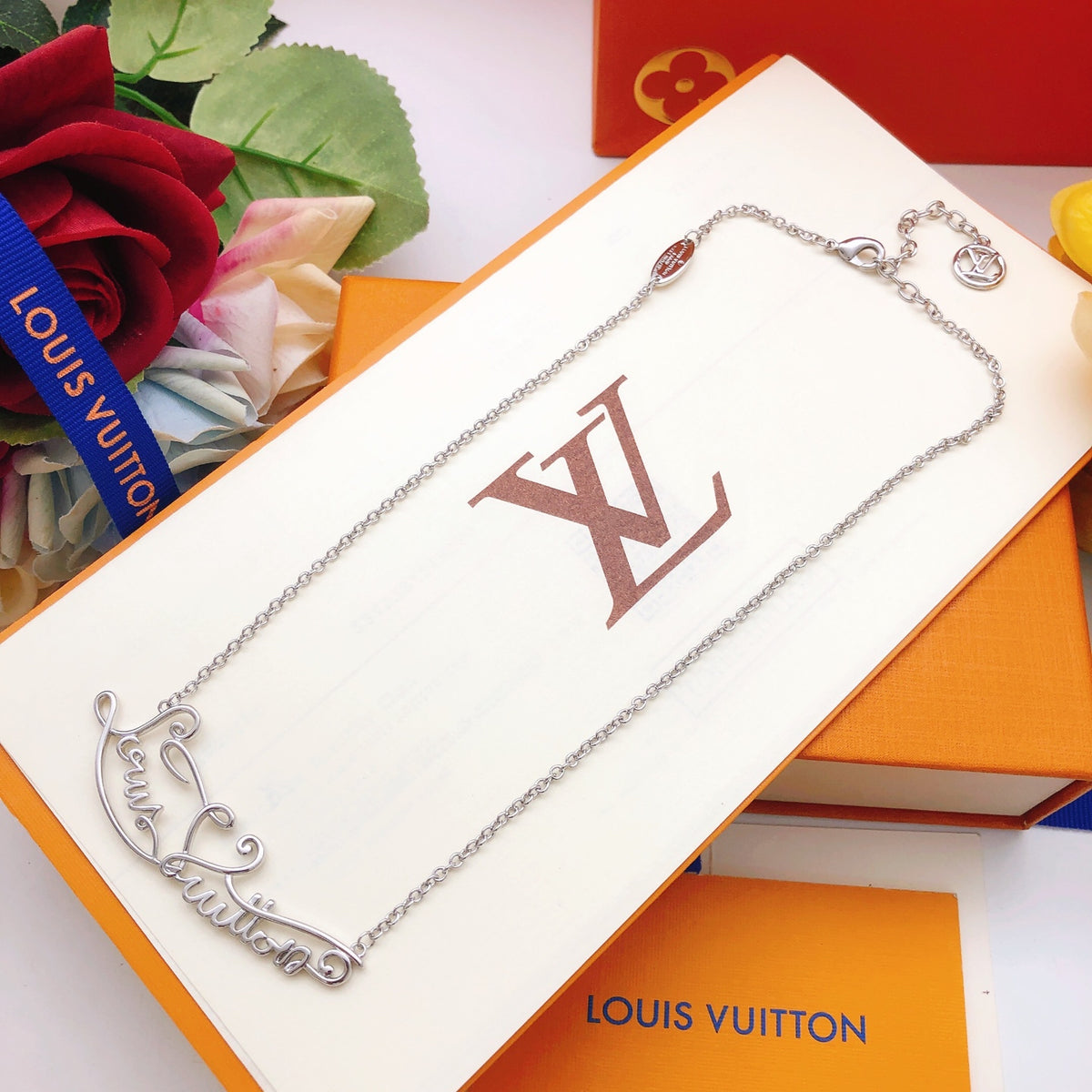 Letter Emblem Pendant Necklace in Gold-Tone – Design 007 close-up detail