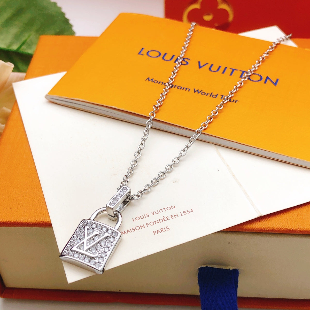 Lock Pendant Necklace in Gold-Tone – Design 003 side detail