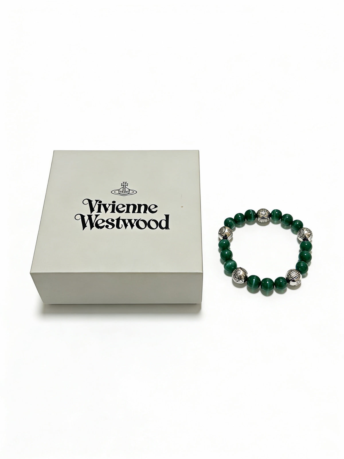 Orb-Inspired Emblem Bracelet in Silver-Tone – Vintage Detail – Design 011 styled product view