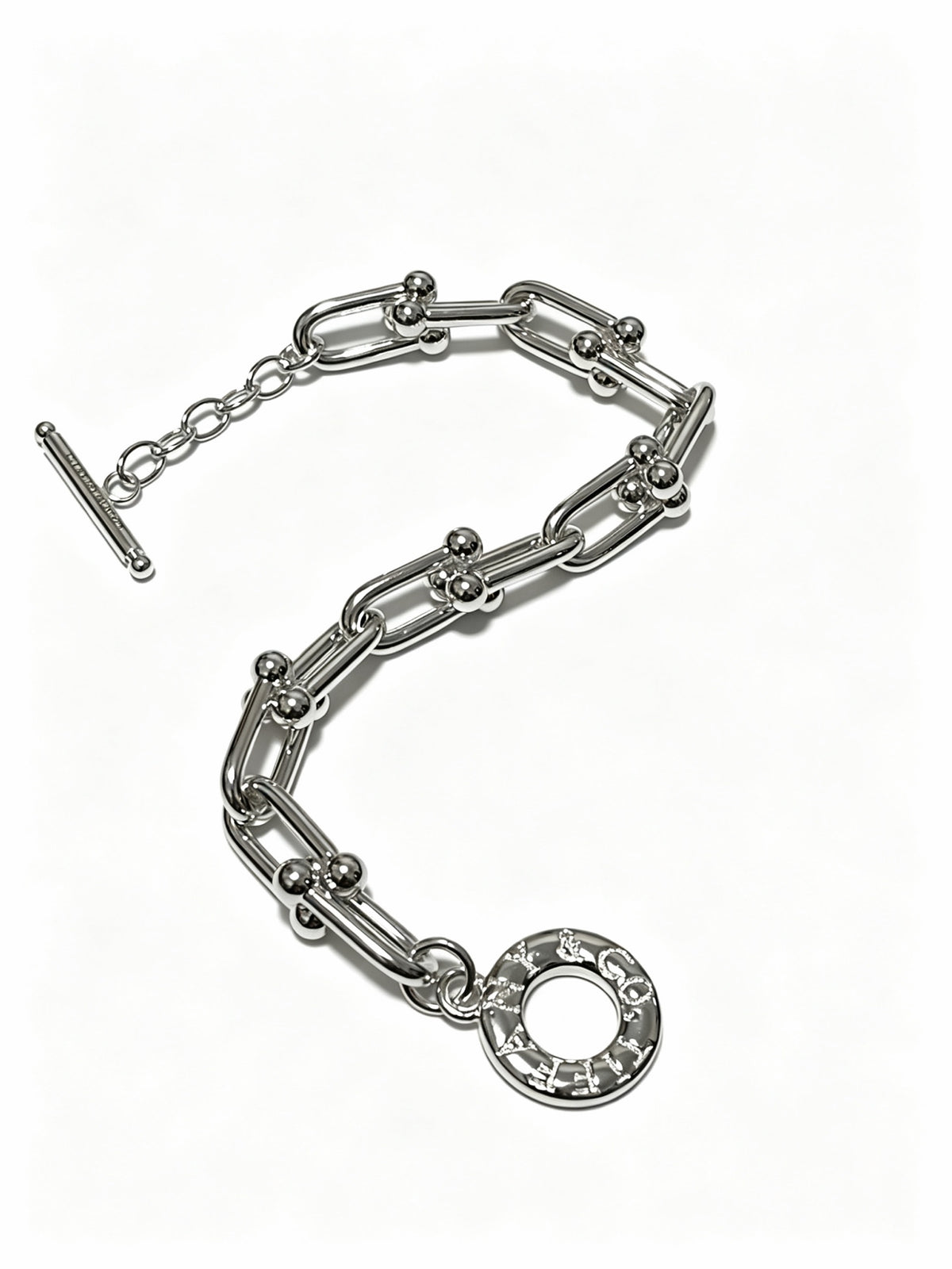 Signature Motif Bracelet in Silver-Tone – Vintage Detail – Design 79 front product view