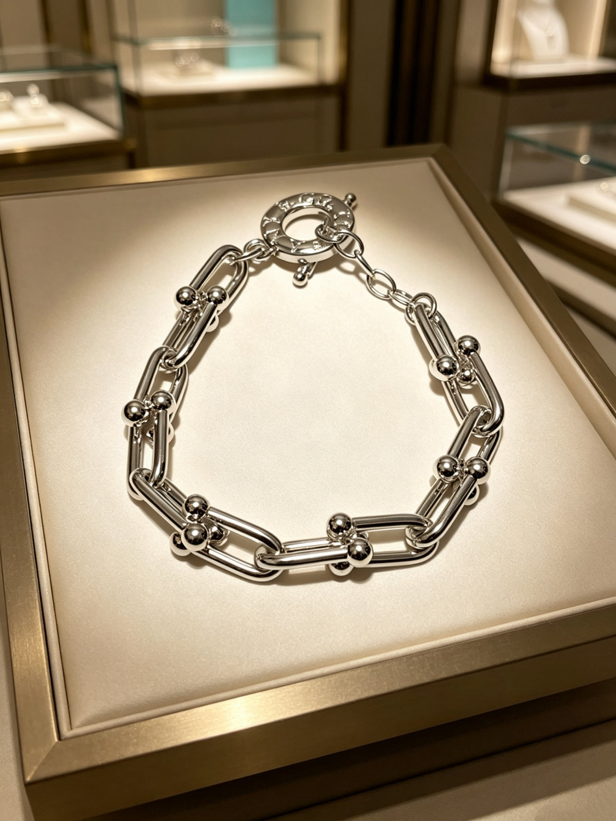 Signature Motif Bracelet in Silver-Tone – Vintage Detail – Design 79 front product view