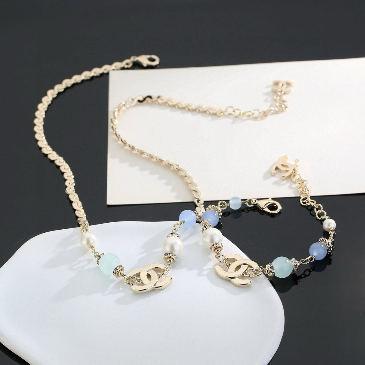 Double-C Emblem Bracelet in Polished Metal-Tone – Design 005 main product view