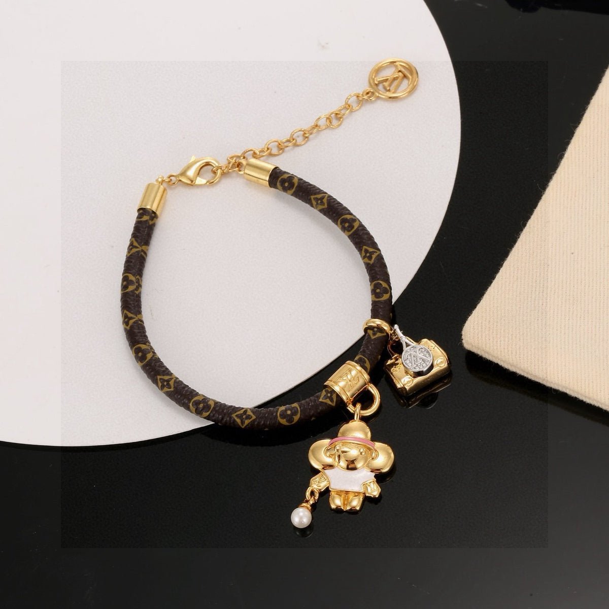 Floral Bangle in Polished Metal-Tone – Design 002 main product view