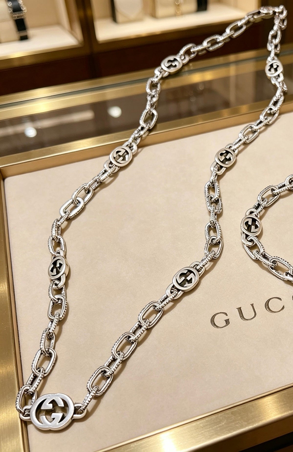 Chain Pendant Necklace in Polished Metal-Tone – Design 003 main product view