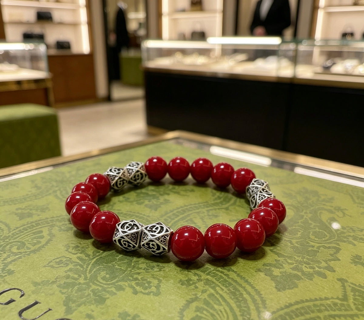 Double-G Emblem Bracelet in Polished Metal-Tone – Design 009 front product view