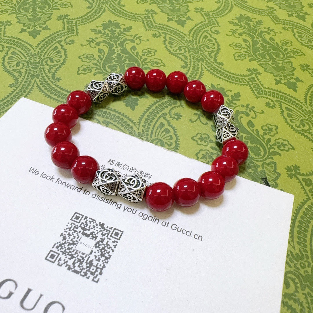 Double-G Emblem Bracelet in Polished Metal-Tone – Design 009 front product view