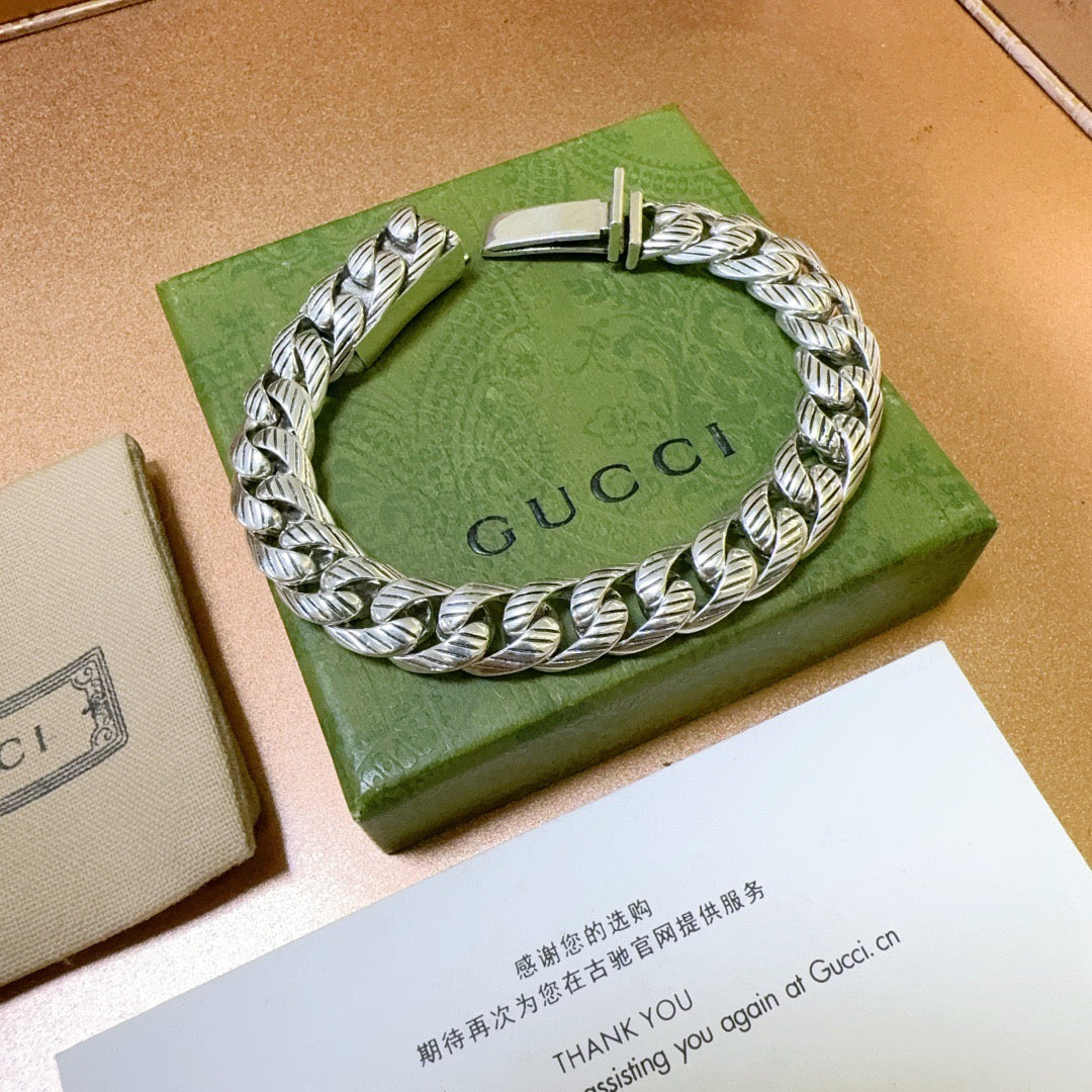 Geometric Emblem Bracelet in Polished Metal-Tone – Design 045 main product view