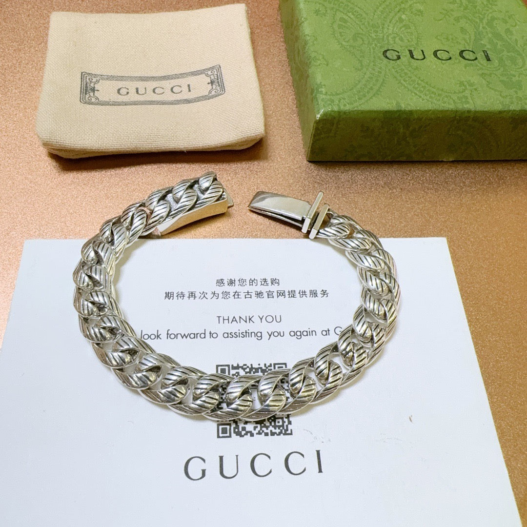 Geometric Emblem Bracelet in Polished Metal-Tone – Design 045 front product view