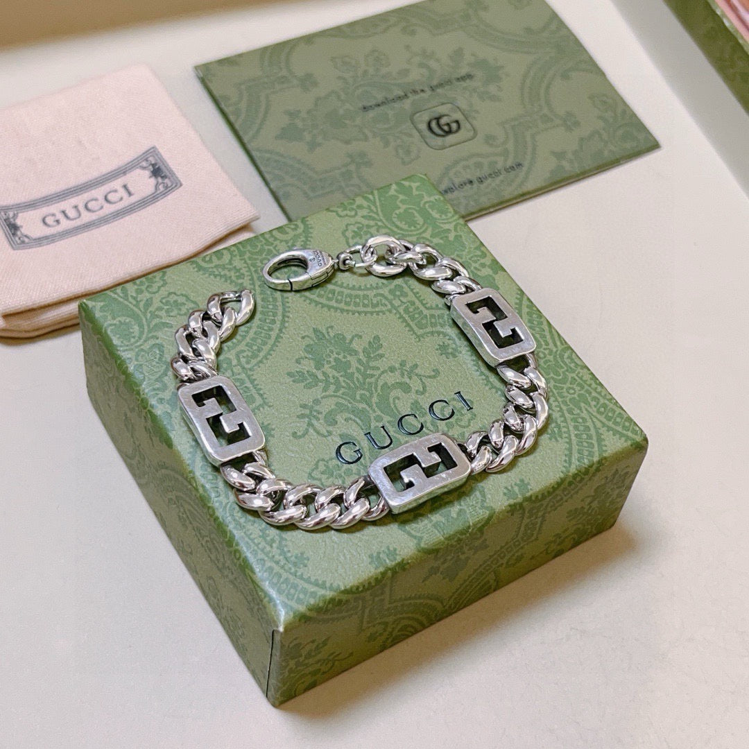 Geometric Emblem Bracelet in Polished Metal-Tone – Design 044 close-up detail