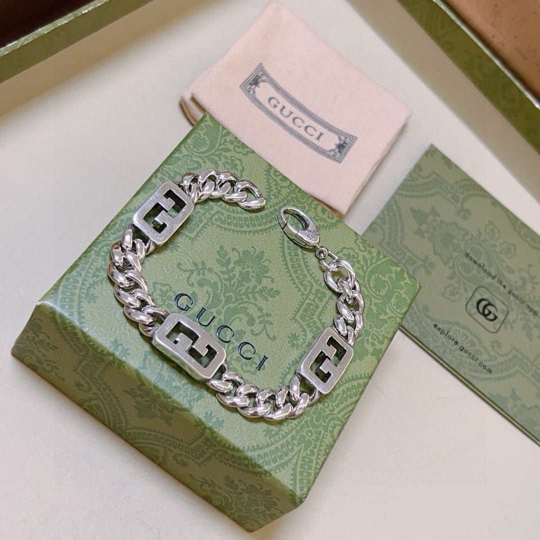 Geometric Emblem Bracelet in Polished Metal-Tone – Design 101 front product view