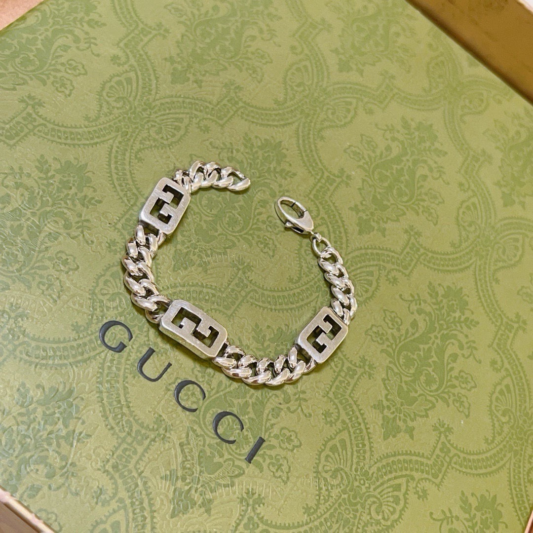 Geometric Emblem Bracelet in Polished Metal-Tone – Design 101 side detail