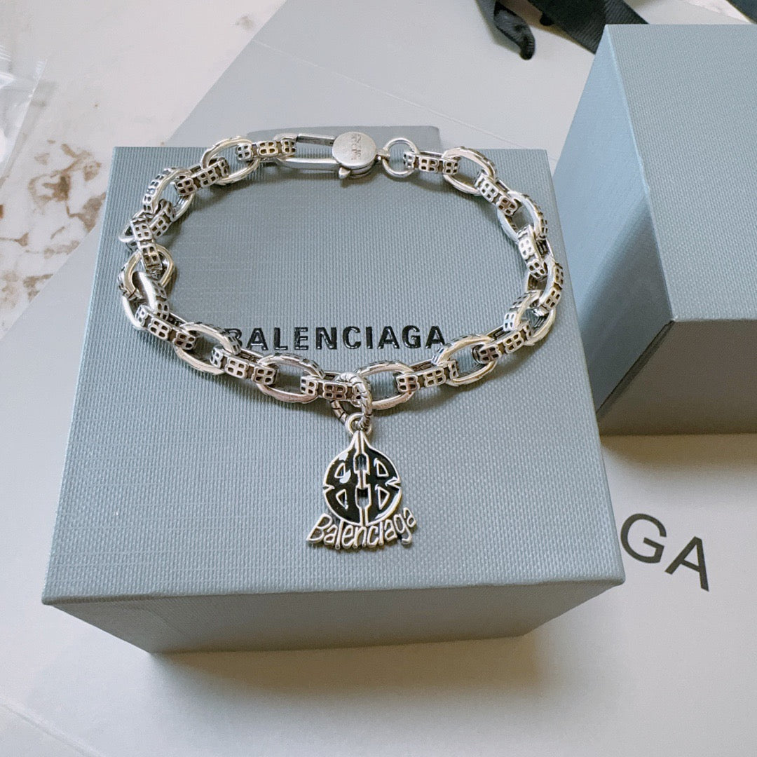 Geometric Emblem Bracelet in Polished Metal-Tone – Design 036 main product view