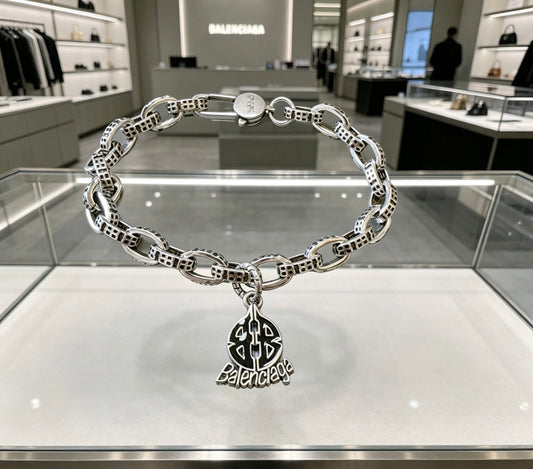 Geometric Emblem Bracelet in Polished Metal-Tone – Design 061 main product view