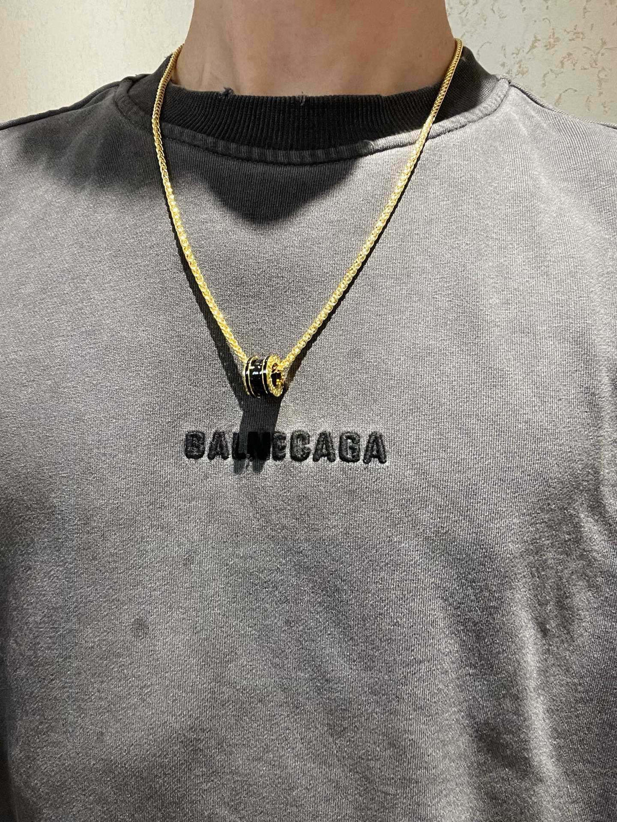 Geometric Emblem Statement Ring in Gold-Tone – Design 046 detail view