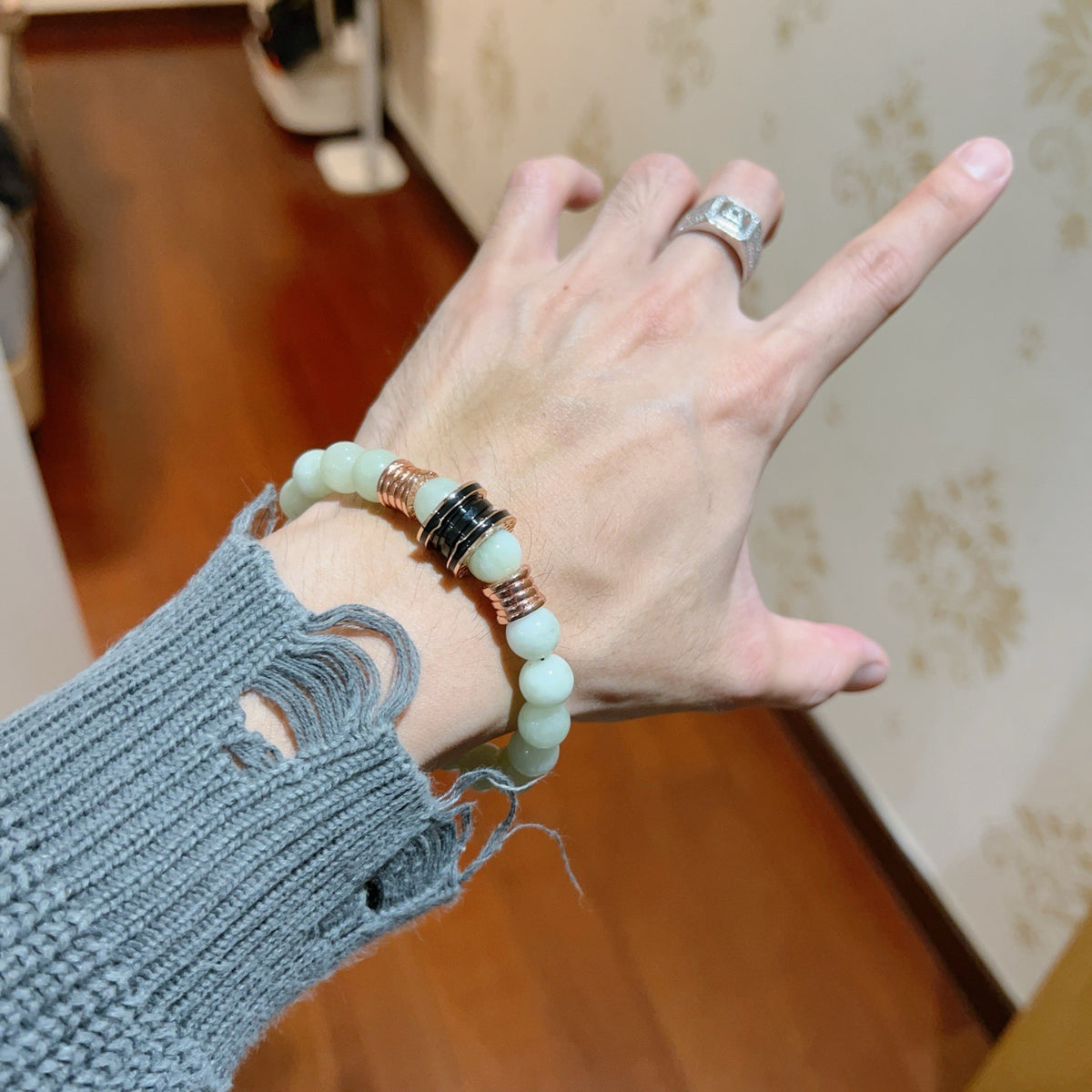 Geometric Emblem Statement Ring in Polished Metal-Tone – Design 063 main product view