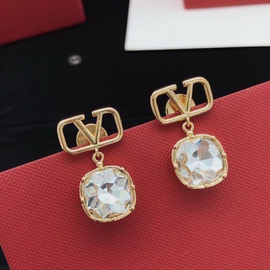 Signature Emblem Crystal-Accent Stud Earrings – Green main product view
