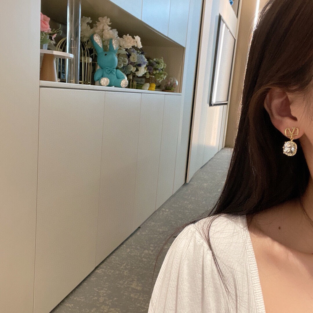 Signature Emblem Crystal-Accent Stud Earrings – Green main product view