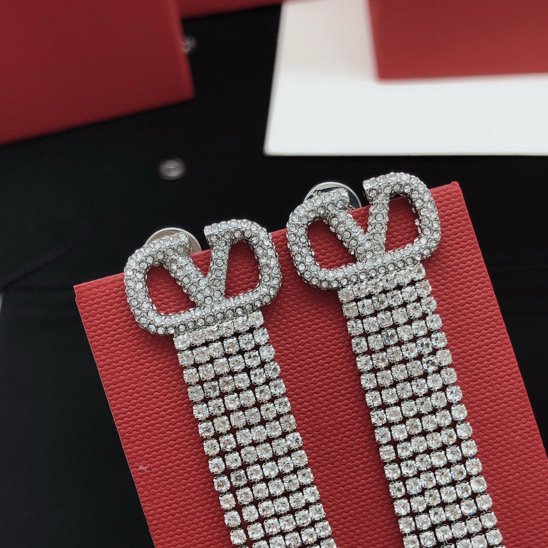 Signature Emblem Crystal-Accent Stud Earrings – Design 05 front view
