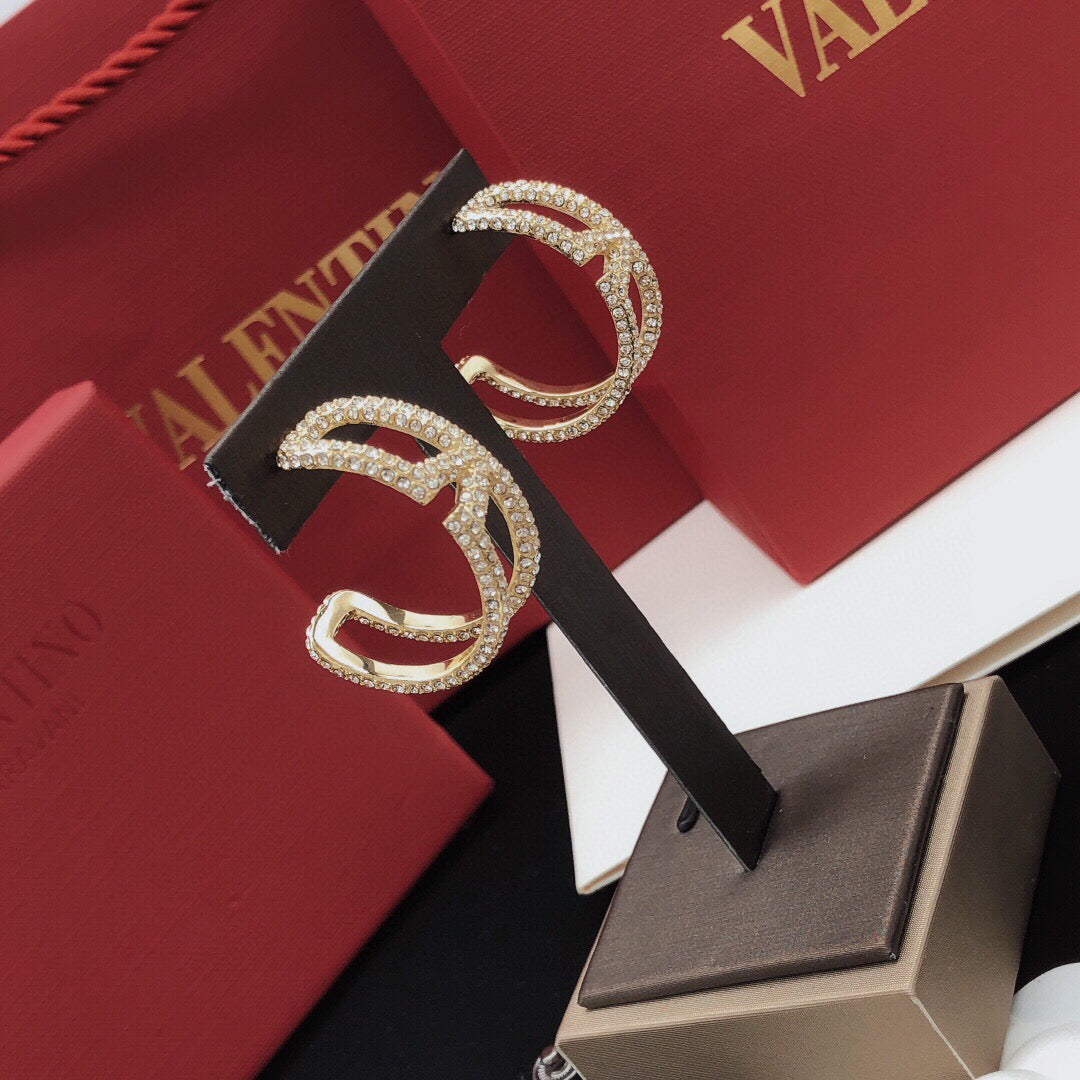 Moon Crystal-Accent Statement Earrings – Design 03 main product view