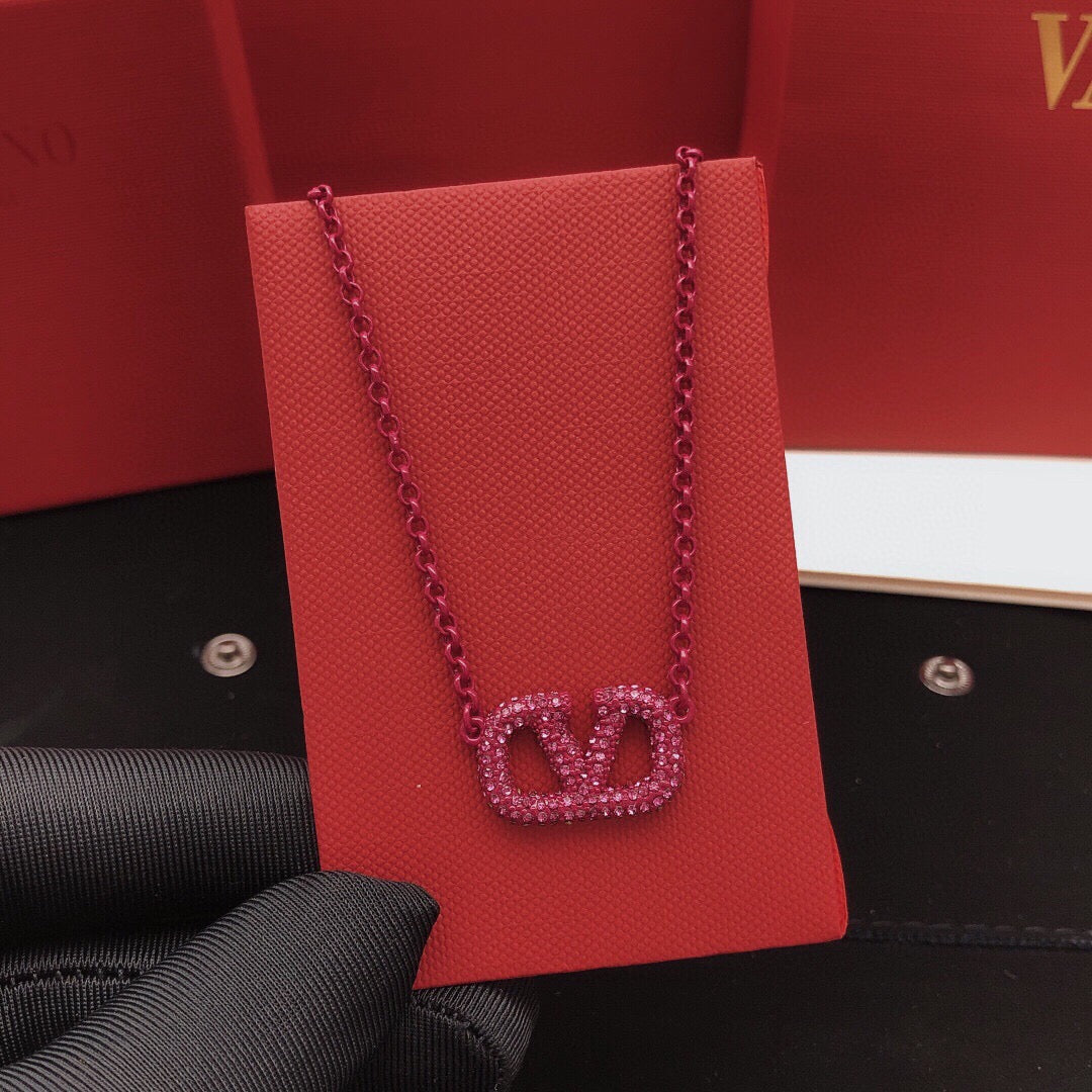 Signature Emblem Crystal-Accent Pendant Necklace – Purple – Design 02 side detail