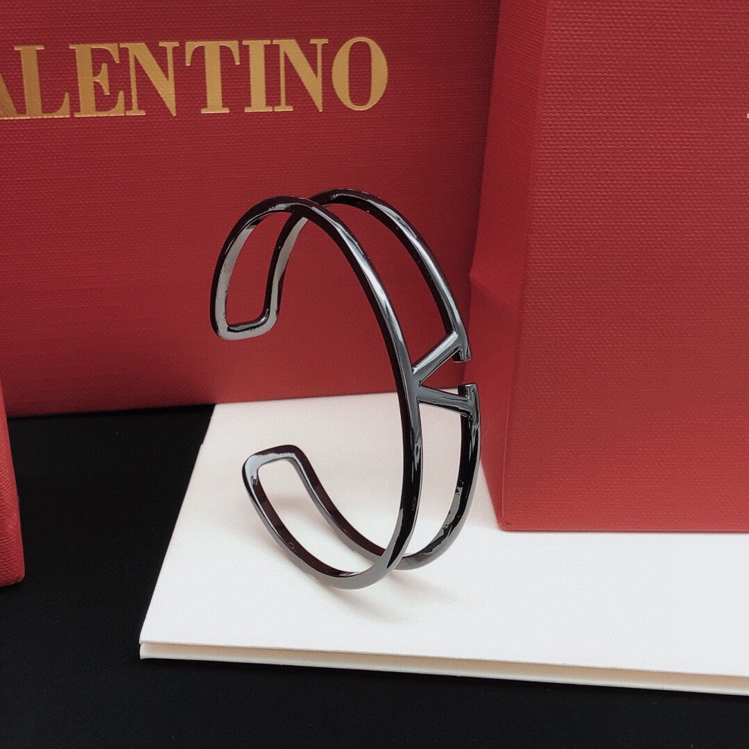 Signature Emblem Cuff Bracelet in Gold-Tone – Black main product view