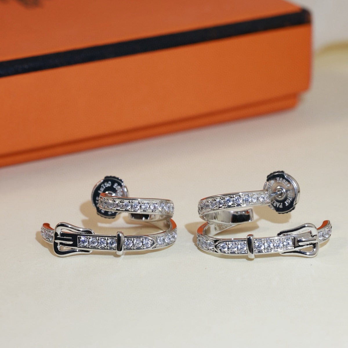 Horse Stud Earrings in Silver-Tone styled product view