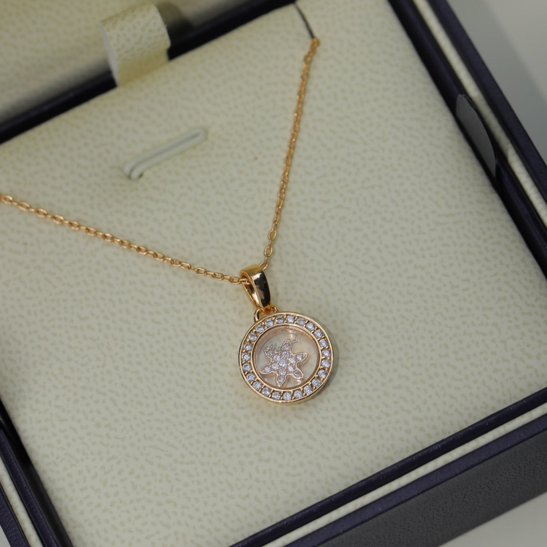 Signature Emblem Crystal-Accent Pendant Necklace – Design 021 styled product view