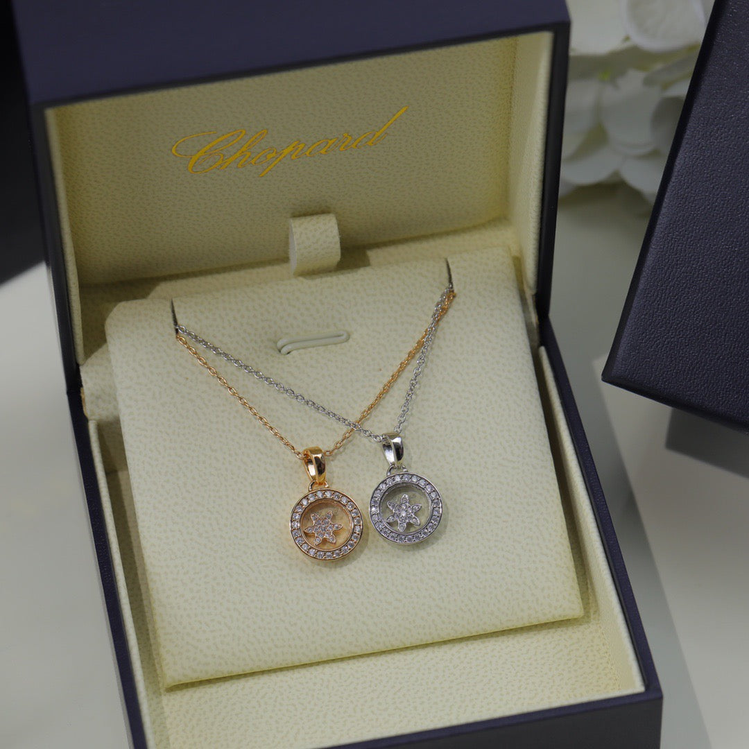 Signature Emblem Crystal-Accent Pendant Necklace – Design 021 detail view