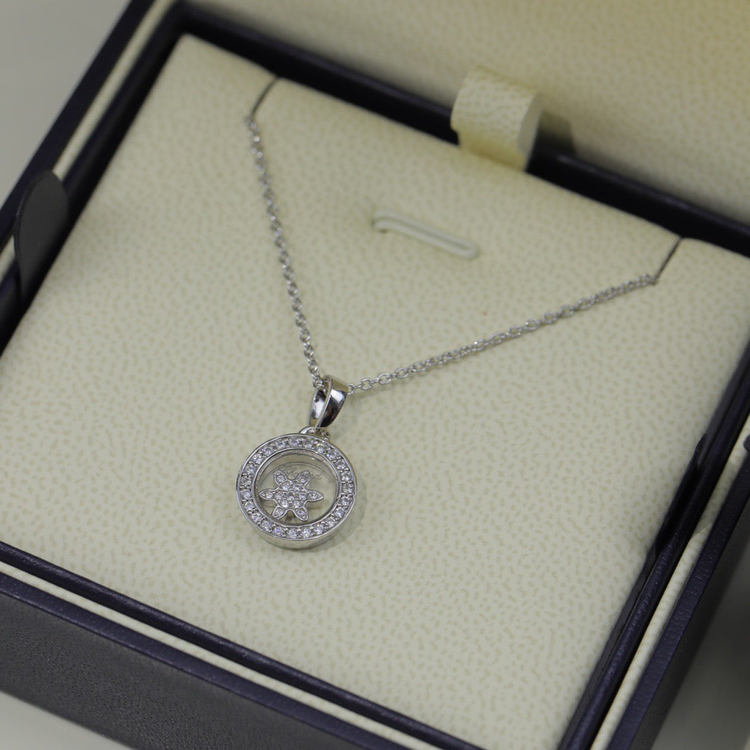 Signature Emblem Crystal-Accent Pendant Necklace – Design 021 main product view
