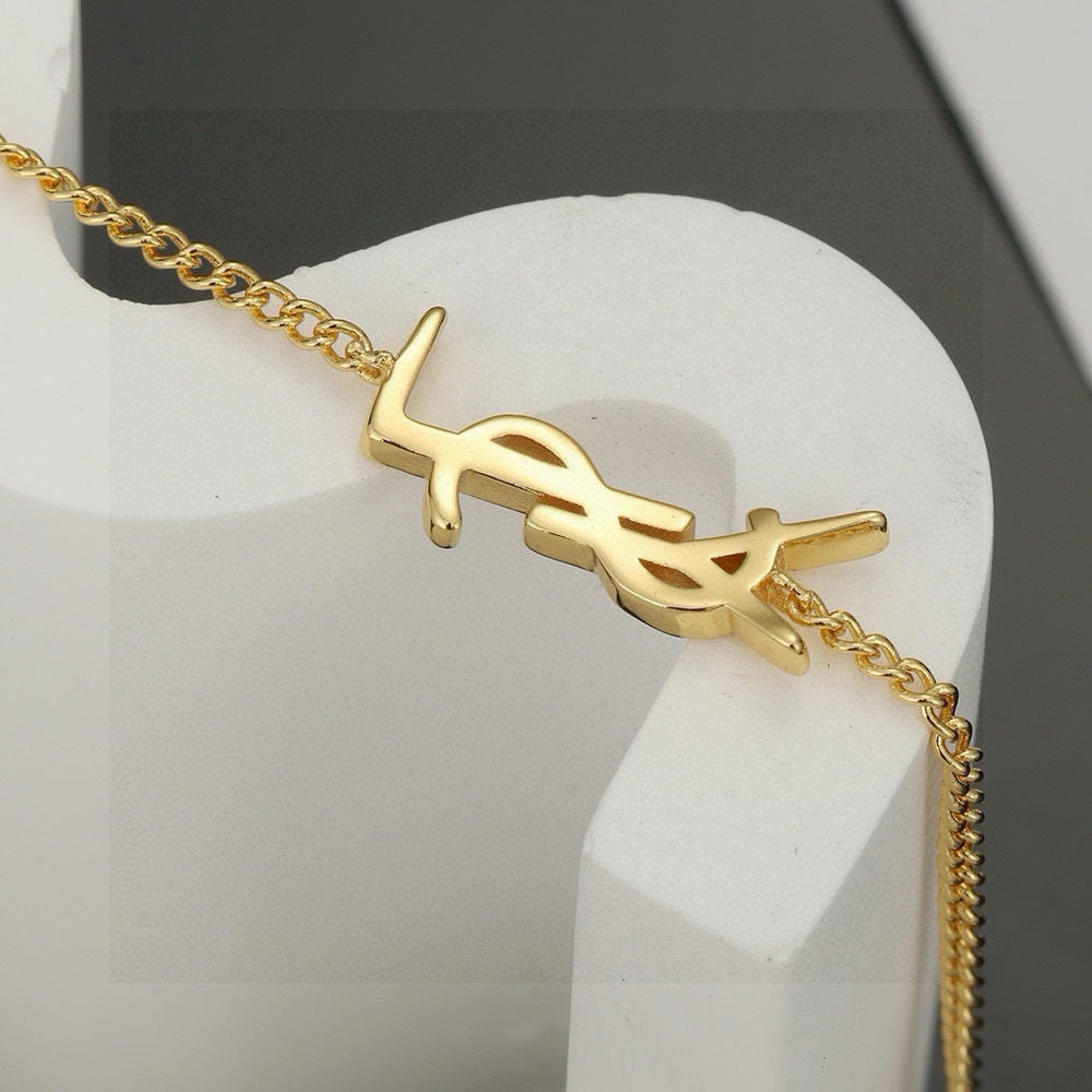 Geometric Emblem Pendant Necklace in Gold-Tone – Design 001 detail view