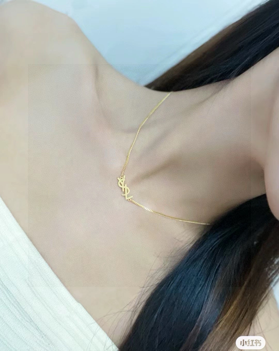 Geometric Emblem Pendant Necklace in Gold-Tone – Design 001 styled product view