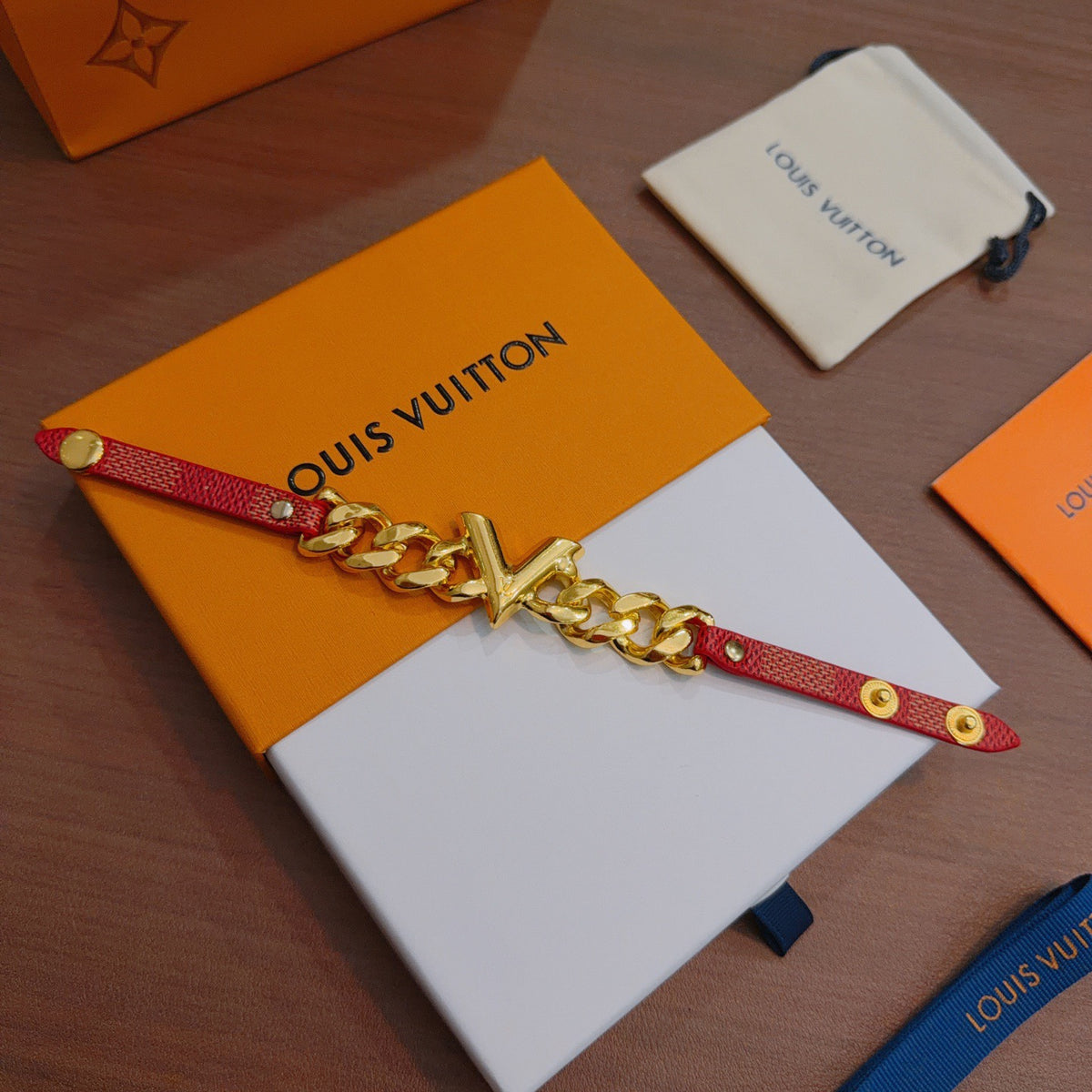 Geometric Emblem Leather-Detail Bracelet – Leather Detail – Design 019 front product view