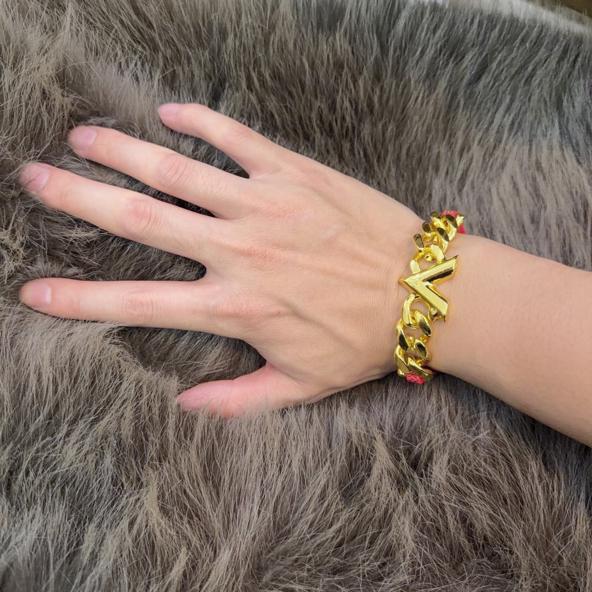 Geometric Emblem Leather-Detail Bracelet – Leather Detail – Design 019 main product view